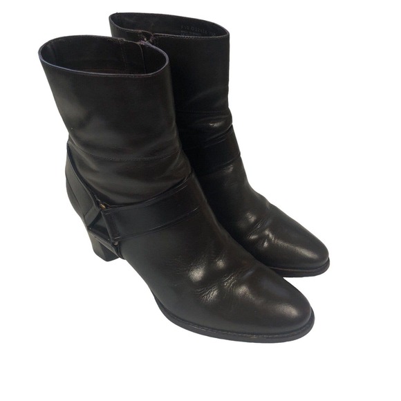 Cole Haan Shoes - Cole Haan Booties Valerie Leather Ankle Boots Chocolate Brown Womens Size 7.5